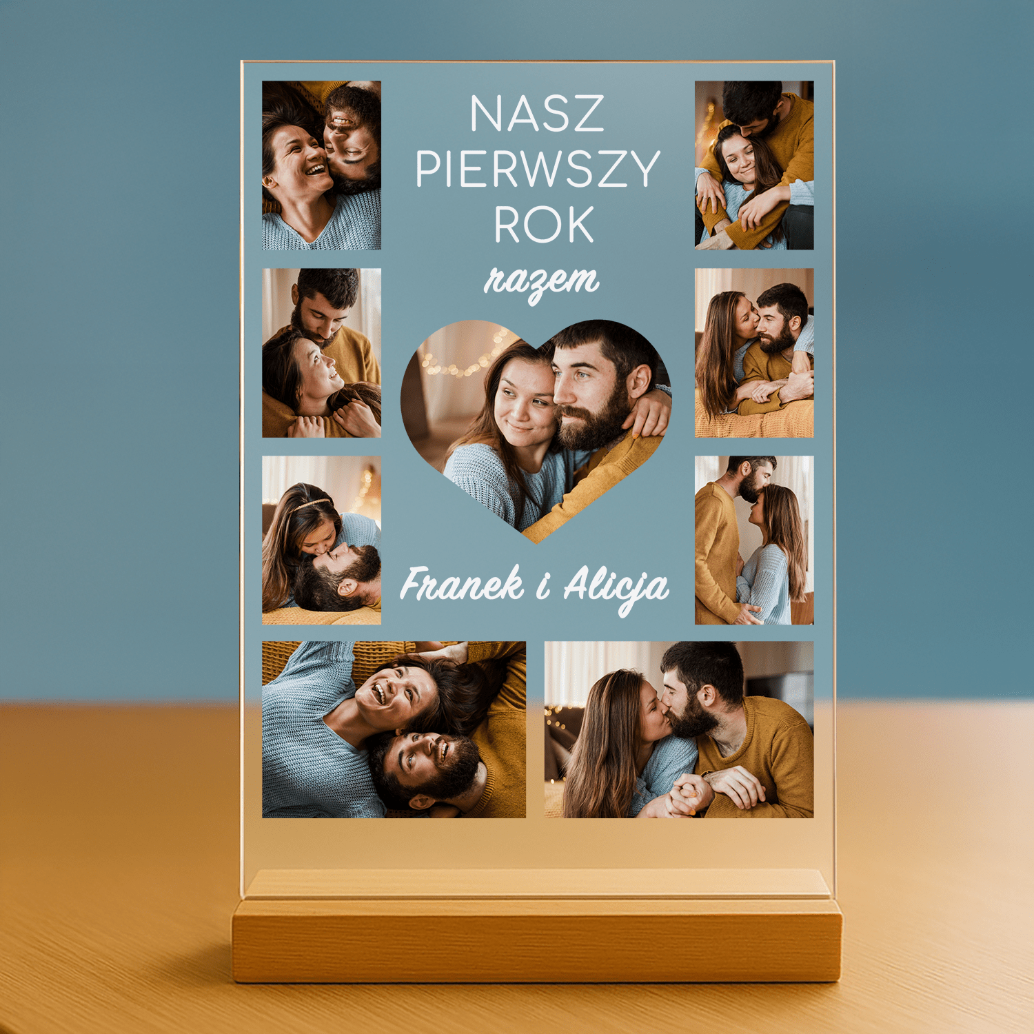 Pierwszy rok razem - personalizowany druk na szkle - Emmygift.pl