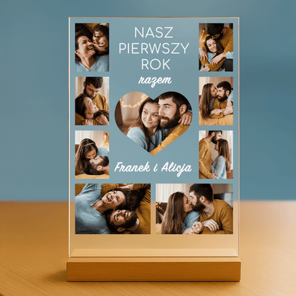 Pierwszy rok razem - personalizowany druk na szkle - Emmygift.pl