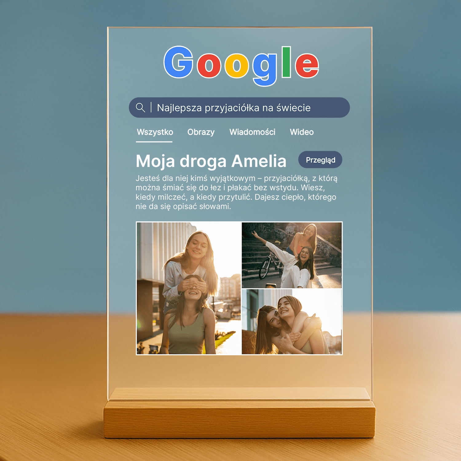 Szukaj Przyjaciółka - personalizowany druk na szkle, prezent dla Przyjaciółki - Emmygift.pl