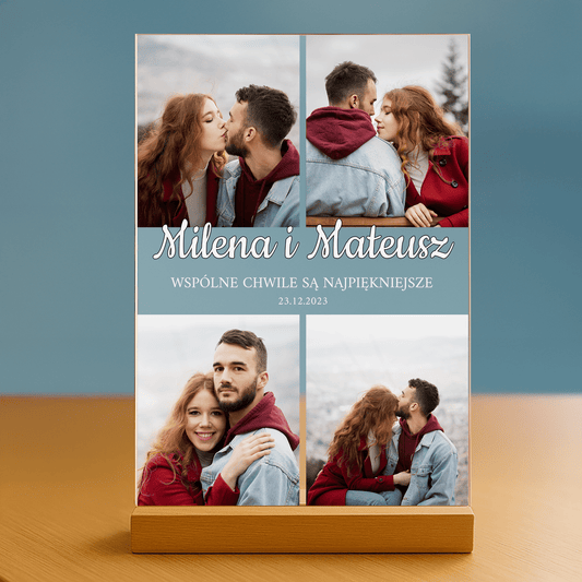 Wspólne chwile - personalizowany druk na szkle dla pary - Emmygift.pl
