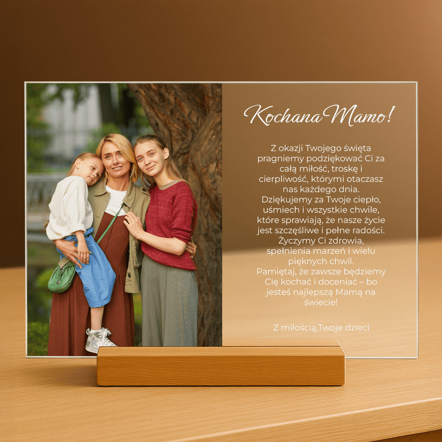 Kochana Mamo! - personalizowany druk na szkle dla mamy - Emmygift.pl