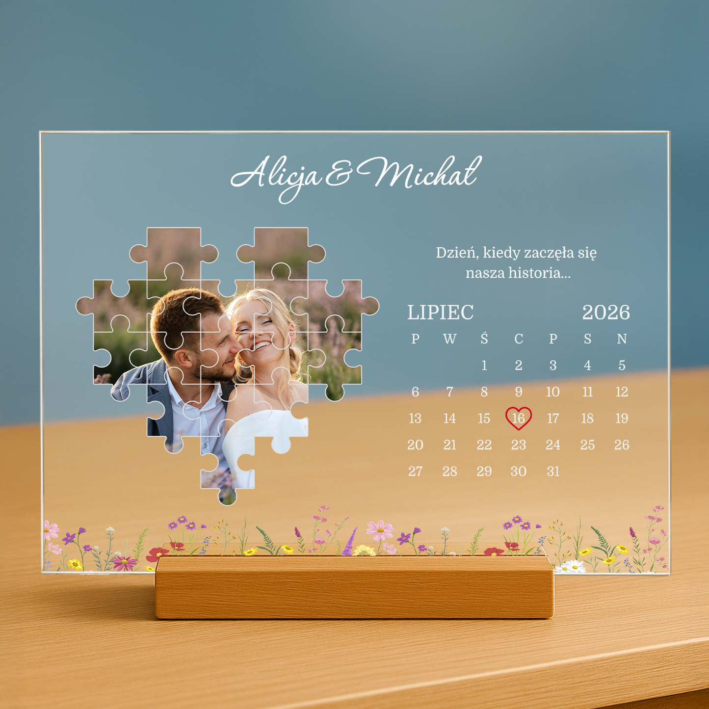 Nasza Historia w Puzzlach – personalizowany druk na szkle dla pary