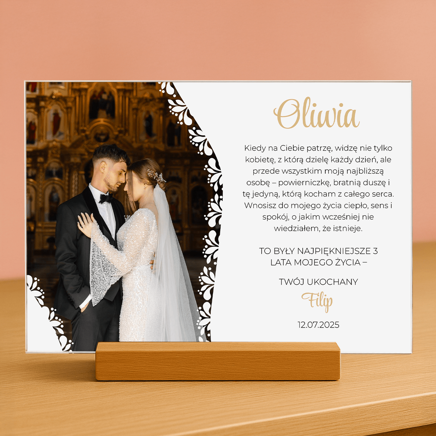 Najpiękniejsze lata życia - personalizowany druk na szkle dla niej - Emmygift.pl