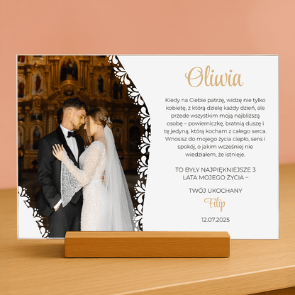 Najpiękniejsze lata życia - personalizowany druk na szkle dla niej - Emmygift.pl