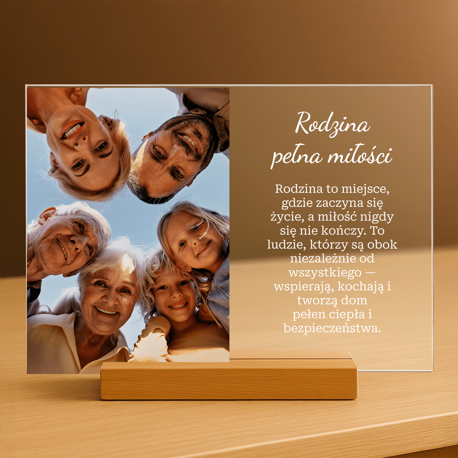 Rodzina pełna miłości - personalizowany druk na szkle - Emmygift.pl