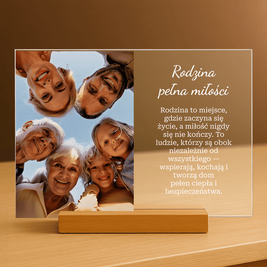 Rodzina pełna miłości - personalizowany druk na szkle - Emmygift.pl