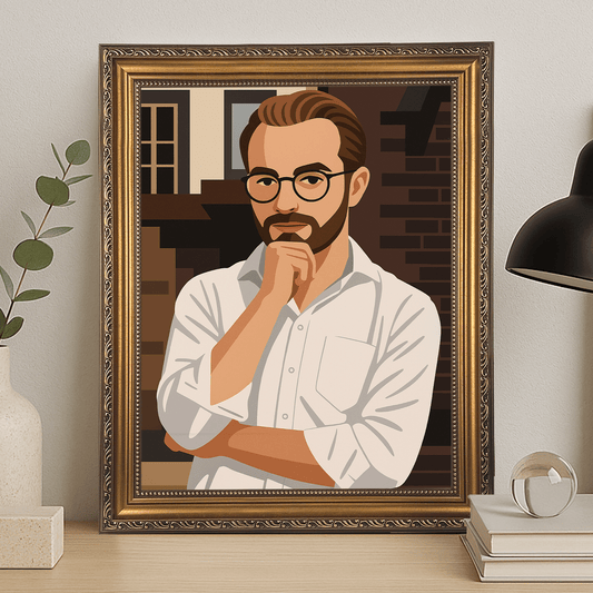 Ilustracja mężczyzny - portret na płótnie dla niego - Emmygift.pl