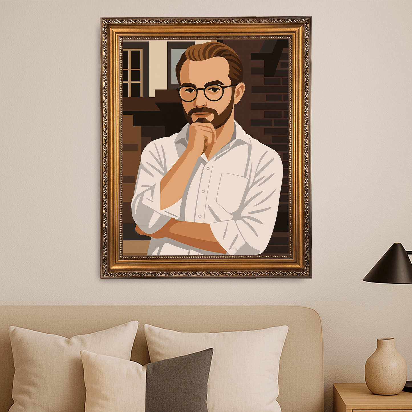 Ilustracja mężczyzny - portret na płótnie dla niego - Emmygift.pl