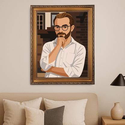 Ilustracja mężczyzny - portret na płótnie dla niego - Emmygift.pl