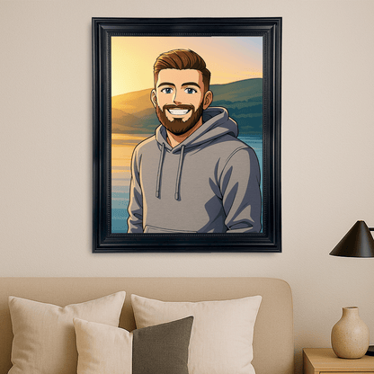 Jego ilustracja w stylu Anime - portret na płótnie dla niego - Emmygift.pl