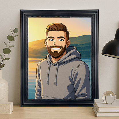 Jego ilustracja w stylu Anime - portret na płótnie dla niego - Emmygift.pl