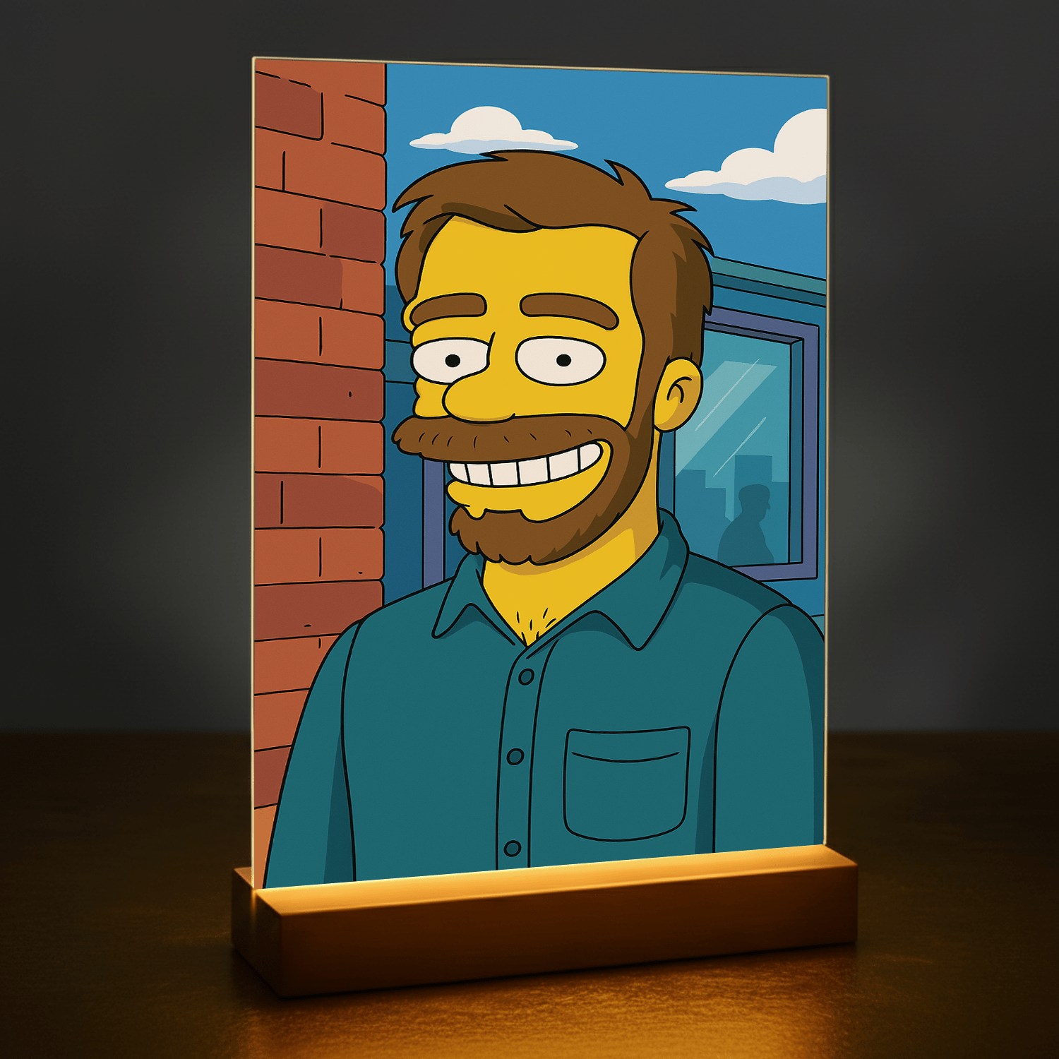 Jego kreskówkowa ilustracja - portret na szkle akrylowym dla niego - Emmygift.pl