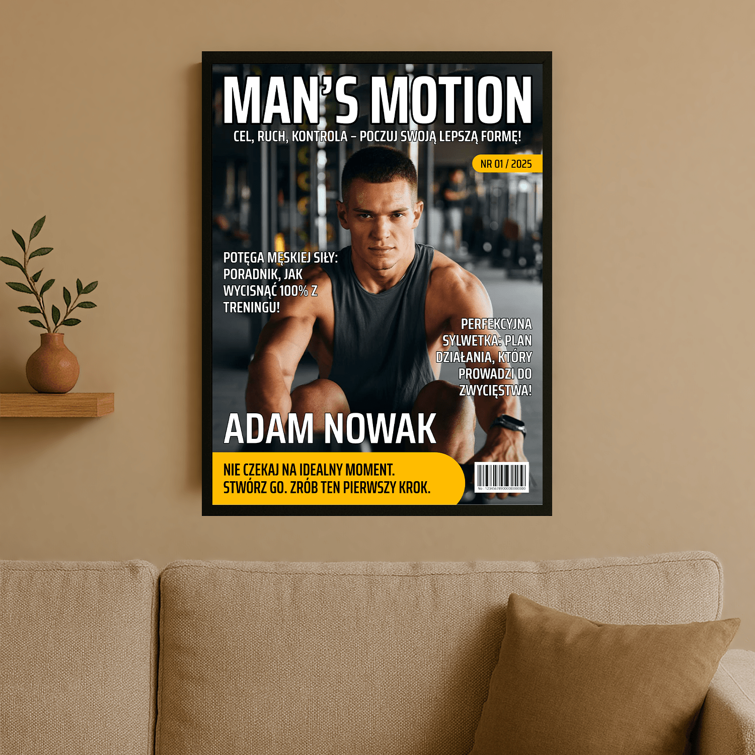 Jego okładka magazynu - plakat personalizowany dla niego - Emmygift.pl