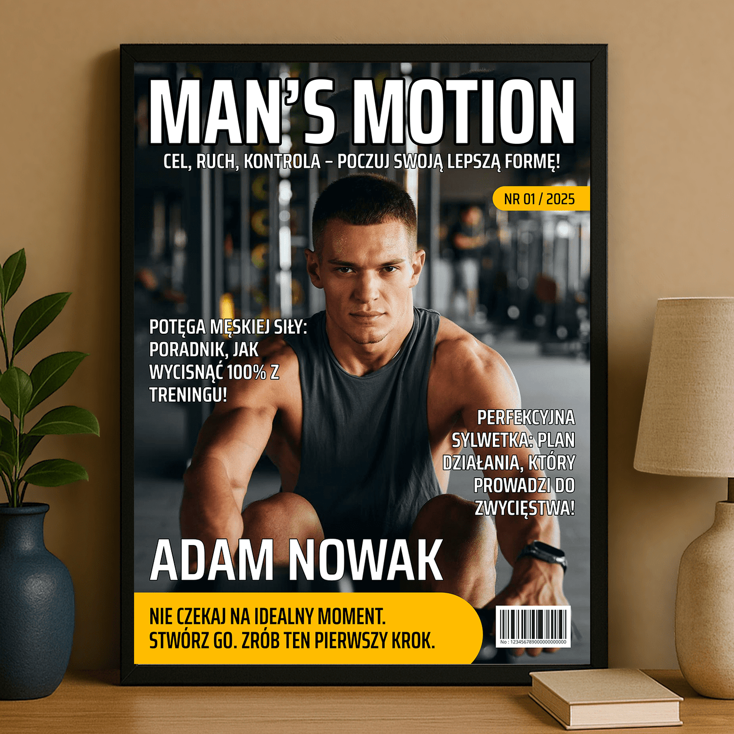 Jego okładka magazynu - plakat personalizowany dla niego - Emmygift.pl