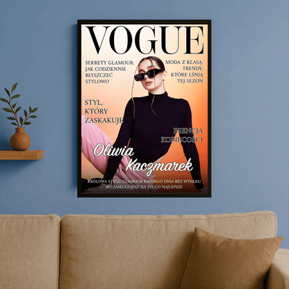 Jej własna okładka magazynu - plakat personalizowany dla niej - Emmygift.pl