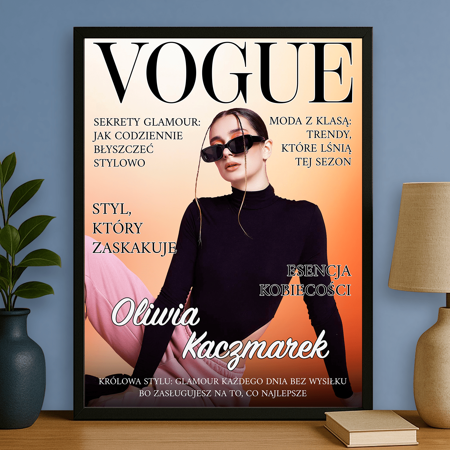 Jej własna okładka magazynu - plakat personalizowany dla niej - Emmygift.pl