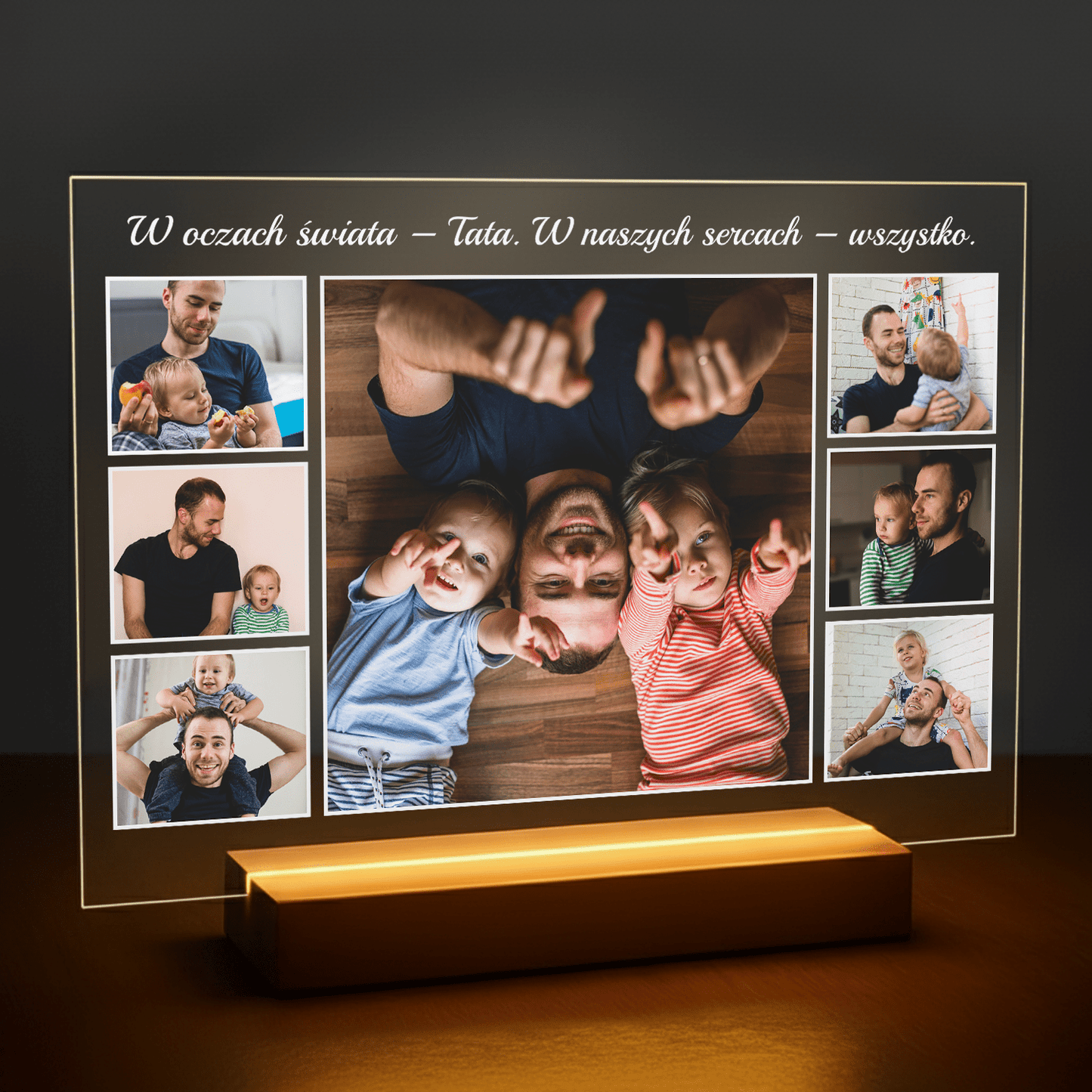 Jesteś dla nas wszystkim! - druk na szkle akrylowym dla taty - Emmygift.pl