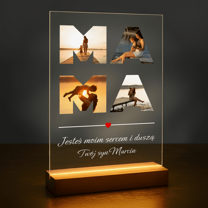 Jesteś moim sercem kolaż - druk na szkle akrylowym dla mamy - Emmygift.pl