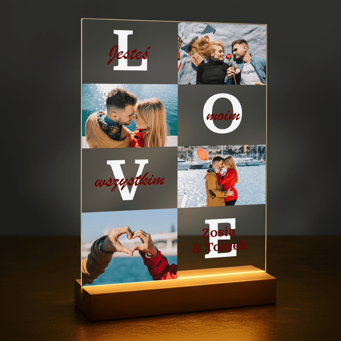 Jesteś moim wszystkim - druk na szkle akrylowym dla pary - Emmygift.pl