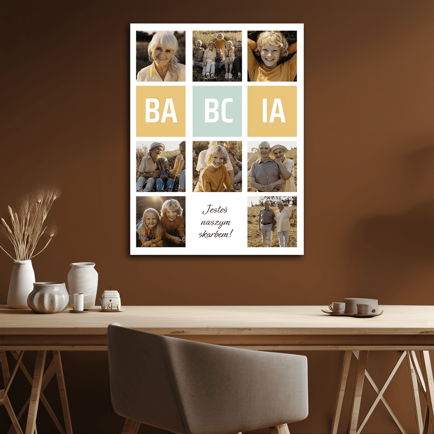 Jesteś naszym skarbem! - kolaż na płótnie dla babci - Emmygift.pl