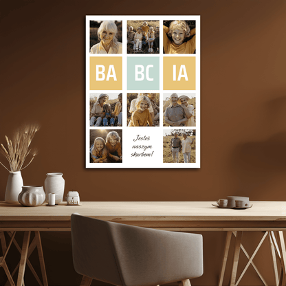 Jesteś naszym skarbem! - kolaż na płótnie dla babci - Emmygift.pl