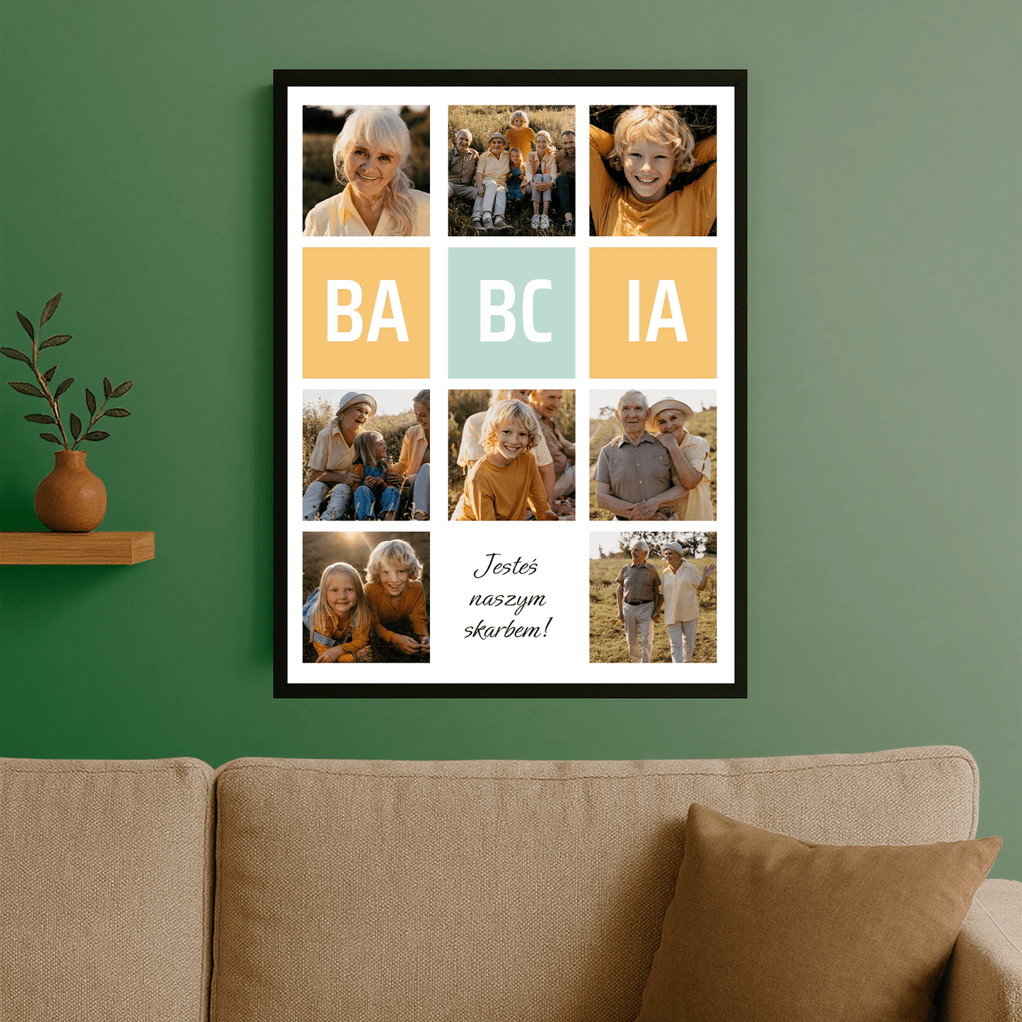 Jesteś naszym skarbem! - plakat personalizowany dla babci - Emmygift.pl