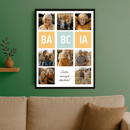 Jesteś naszym skarbem! - plakat personalizowany dla babci - Emmygift.pl