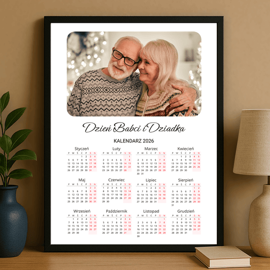 Kalendarz dla babci i dziadka - plakat personalizowany dla dziadków - Emmygift.pl