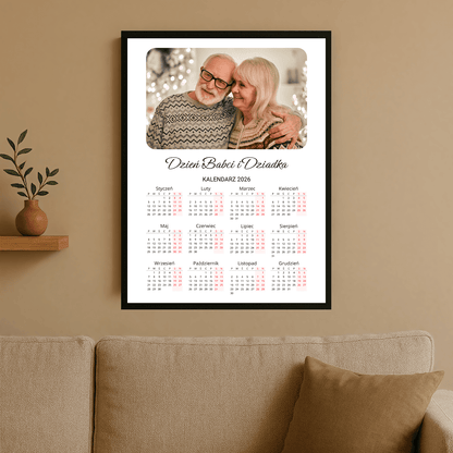 Kalendarz dla babci i dziadka - plakat personalizowany dla dziadków - Emmygift.pl