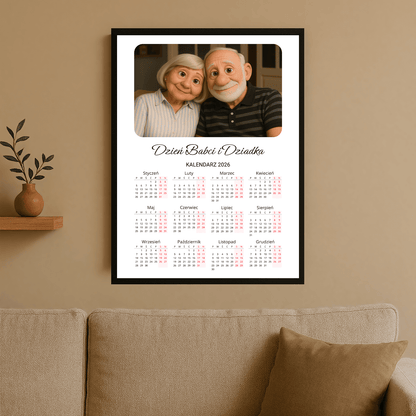 Kalendarz na Dzień Babci i Dziadka - plakat personalizowany dla dziadków - Emmygift.pl