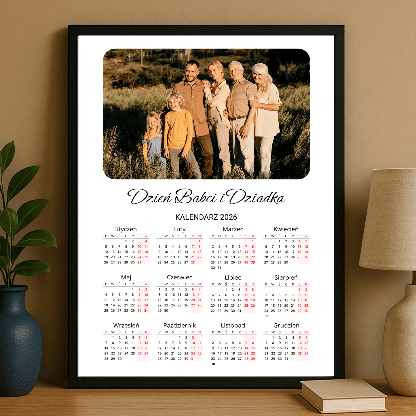 Kalendarz pełen wspomnień - plakat personalizowany dla dziadków - Emmygift.pl