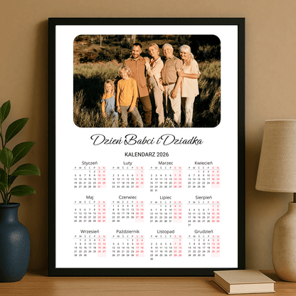 Kalendarz pełen wspomnień - plakat personalizowany dla dziadków - Emmygift.pl
