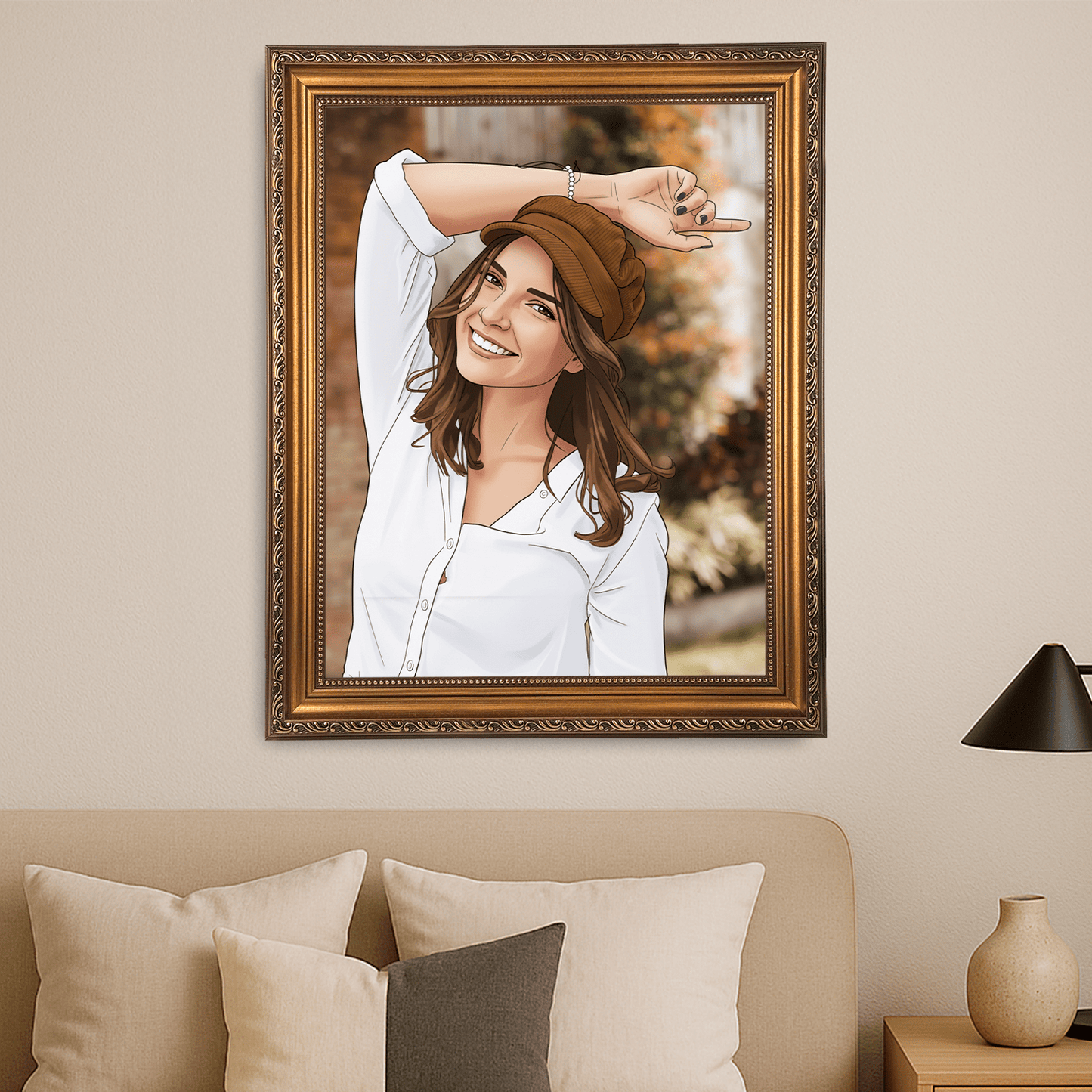 Kobieta w kreskówkowym stylu - portret na płótnie dla niej - Emmygift.pl