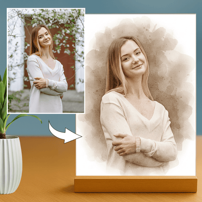 Kobieta w stylu coffee - portret na szkle akrylowym dla niej - Emmygift.pl