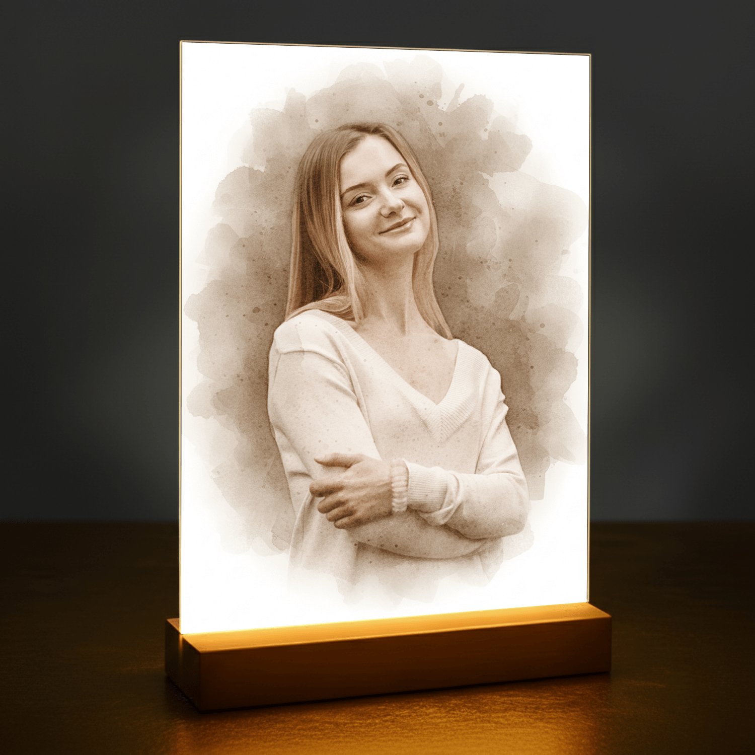 Kobieta w stylu coffee - portret na szkle akrylowym dla niej - Emmygift.pl