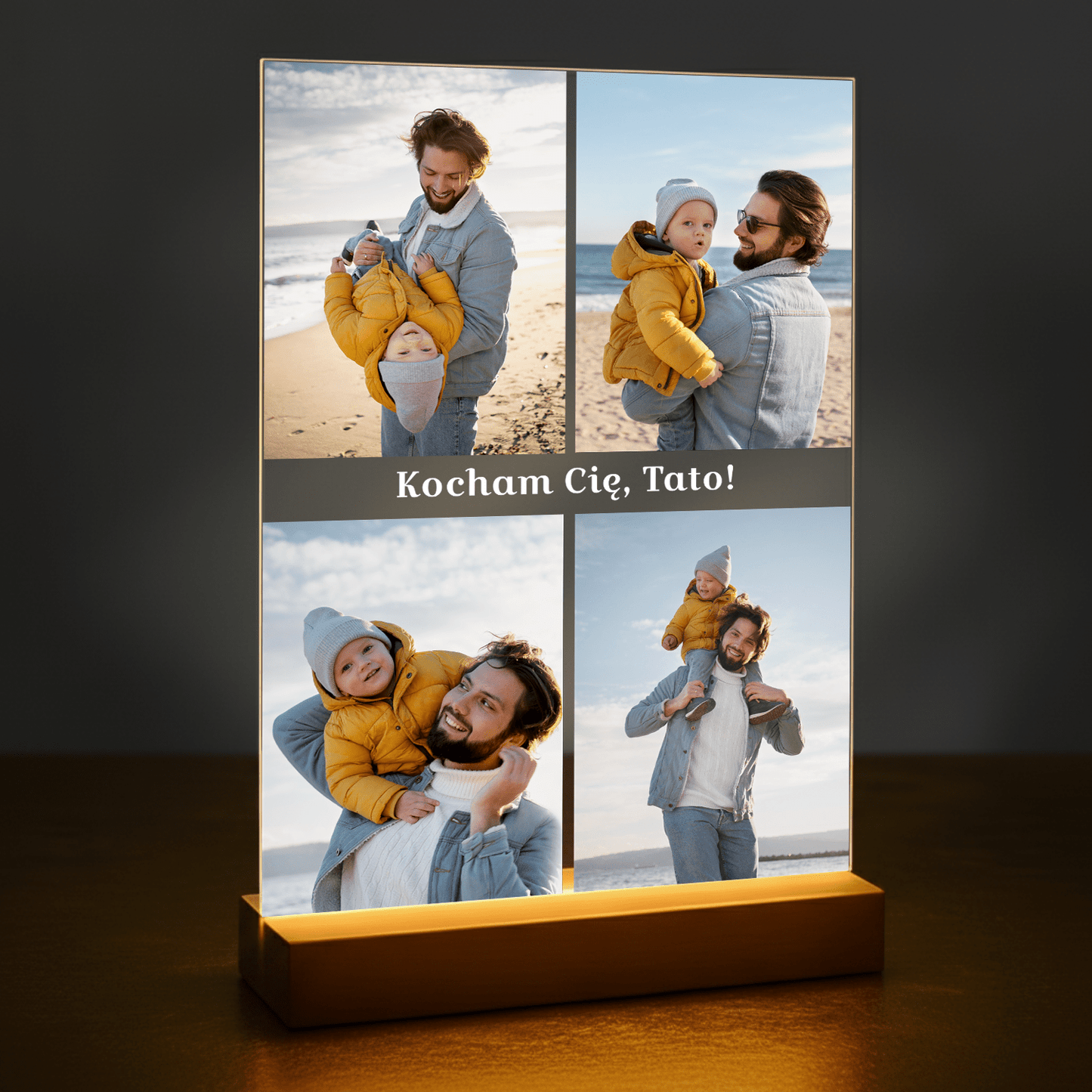 Kocham Cię, tato! - druk na szkle akrylowym dla taty - Emmygift.pl