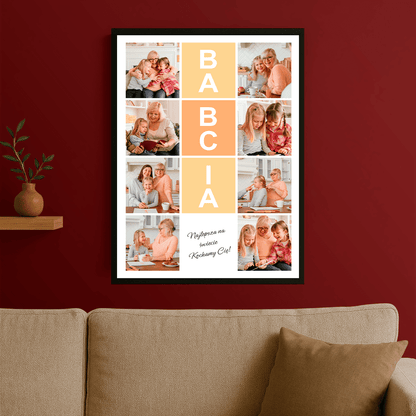 Kochamy Cię, babciu! - plakat personalizowany dla babci - Emmygift.pl