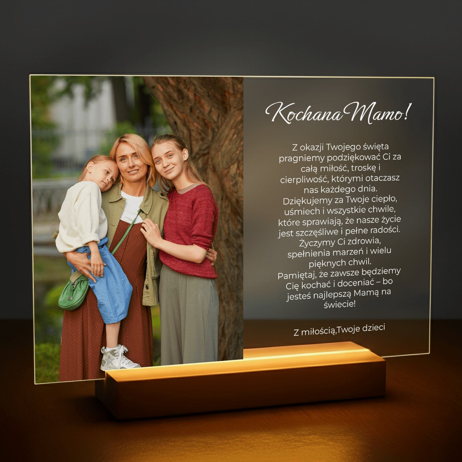 Kochana Mamo! - druk na szkle akrylowym dla mamy - Emmygift.pl