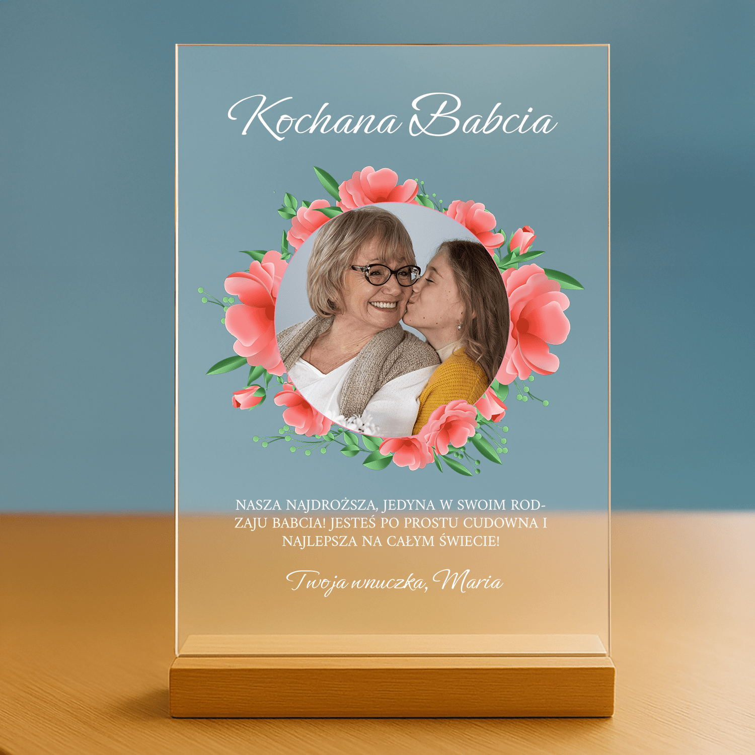 Kochanej Babci - personalizowany druk na szkle dla babci - Emmygift.pl