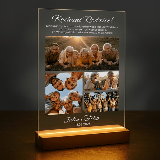 Kochanym rodzicom - druk na szkle akrylowym dla rodziców - Emmygift.pl