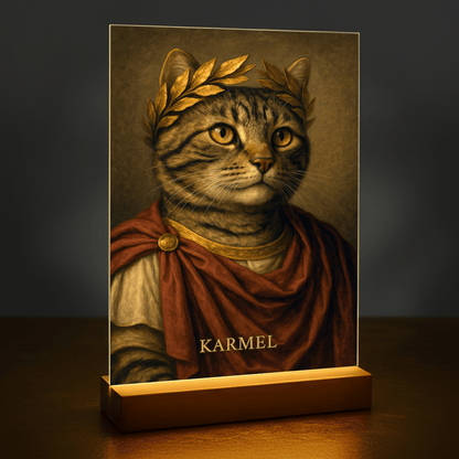 Koci Cesarz – portret na szkle akrylowym dla miłośnika kotów - Emmygift.pl