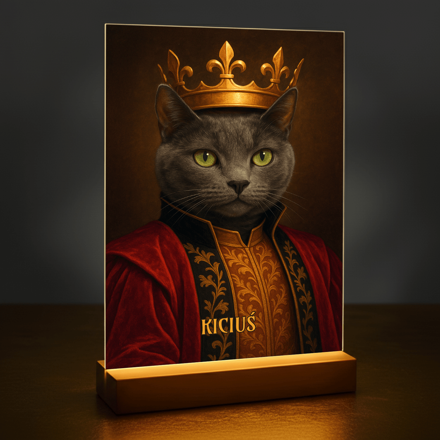 Koci królewicz - portret na szkle akrylowym dla miłośnika kotów - Emmygift.pl