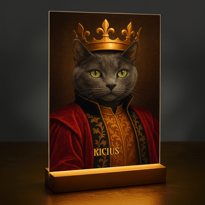 Koci królewicz - portret na szkle akrylowym dla miłośnika kotów - Emmygift.pl