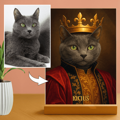 Koci królewicz - portret na szkle akrylowym dla miłośnika kotów - Emmygift.pl