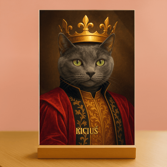 Koci królewicz - portret na szkle akrylowym dla miłośnika kotów - Emmygift.pl