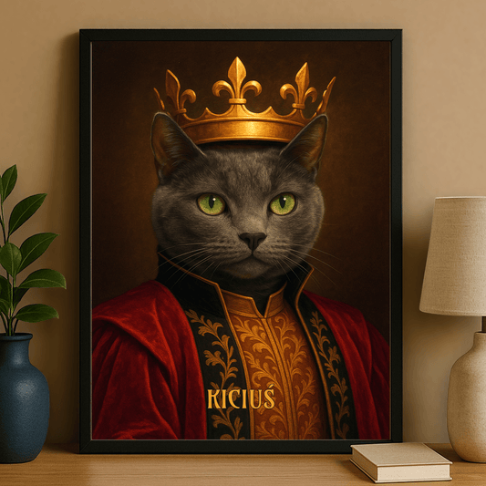 Koci monarcha - portret na plakacie dla miłośnika kotów - Emmygift.pl