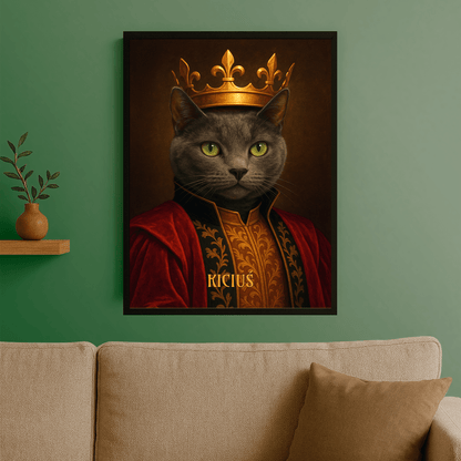 Koci monarcha - portret na plakacie dla miłośnika kotów - Emmygift.pl