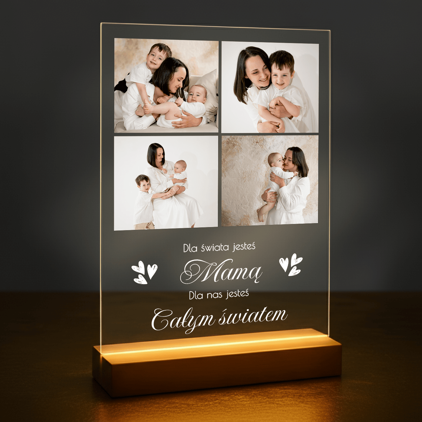 Kolaż 4 zdjęć dla mamy - druk na szkle akrylowym dla mamy - Emmygift.pl