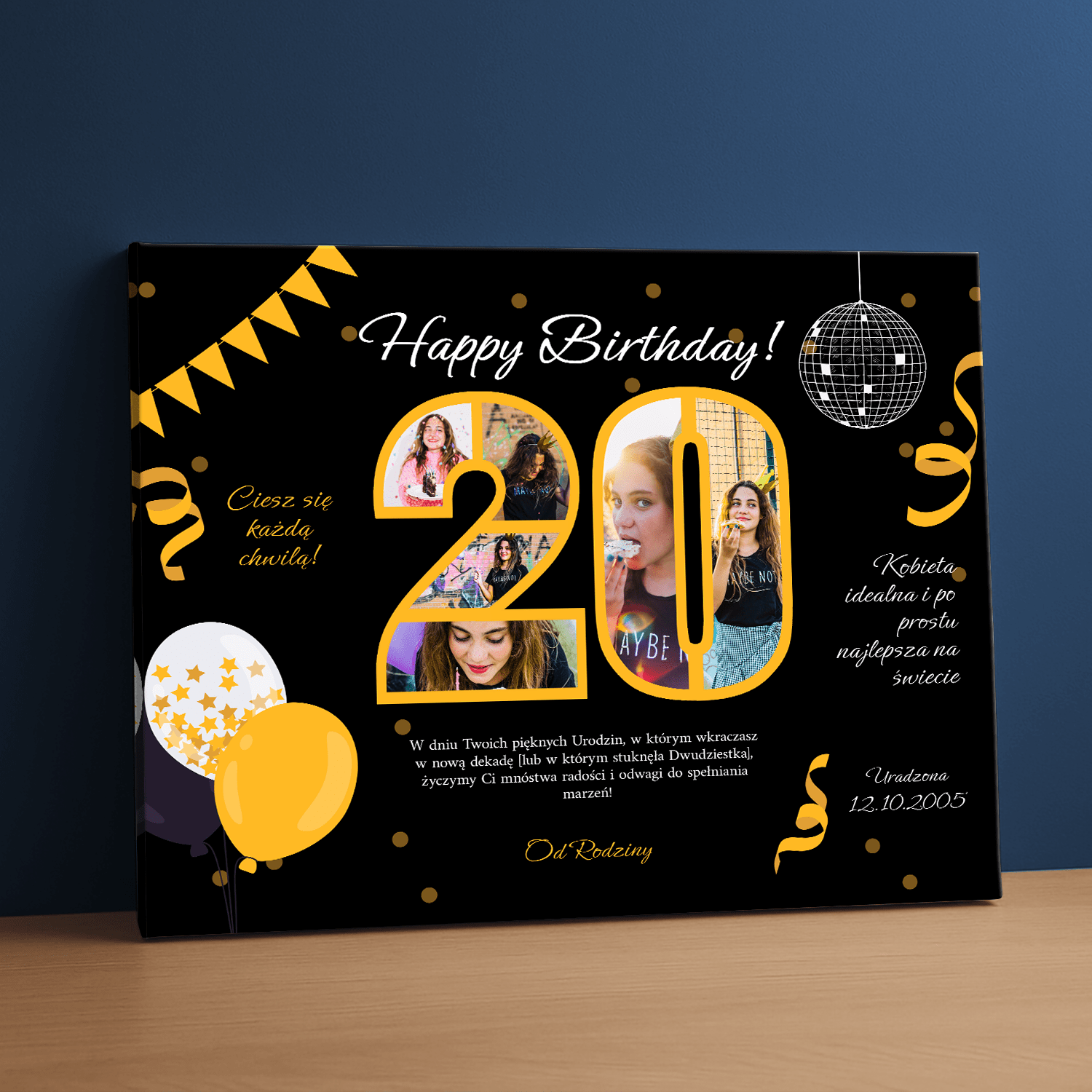 Kolaż na jej 20. - kolaż na płótnie dla dziewczyny - Emmygift.pl
