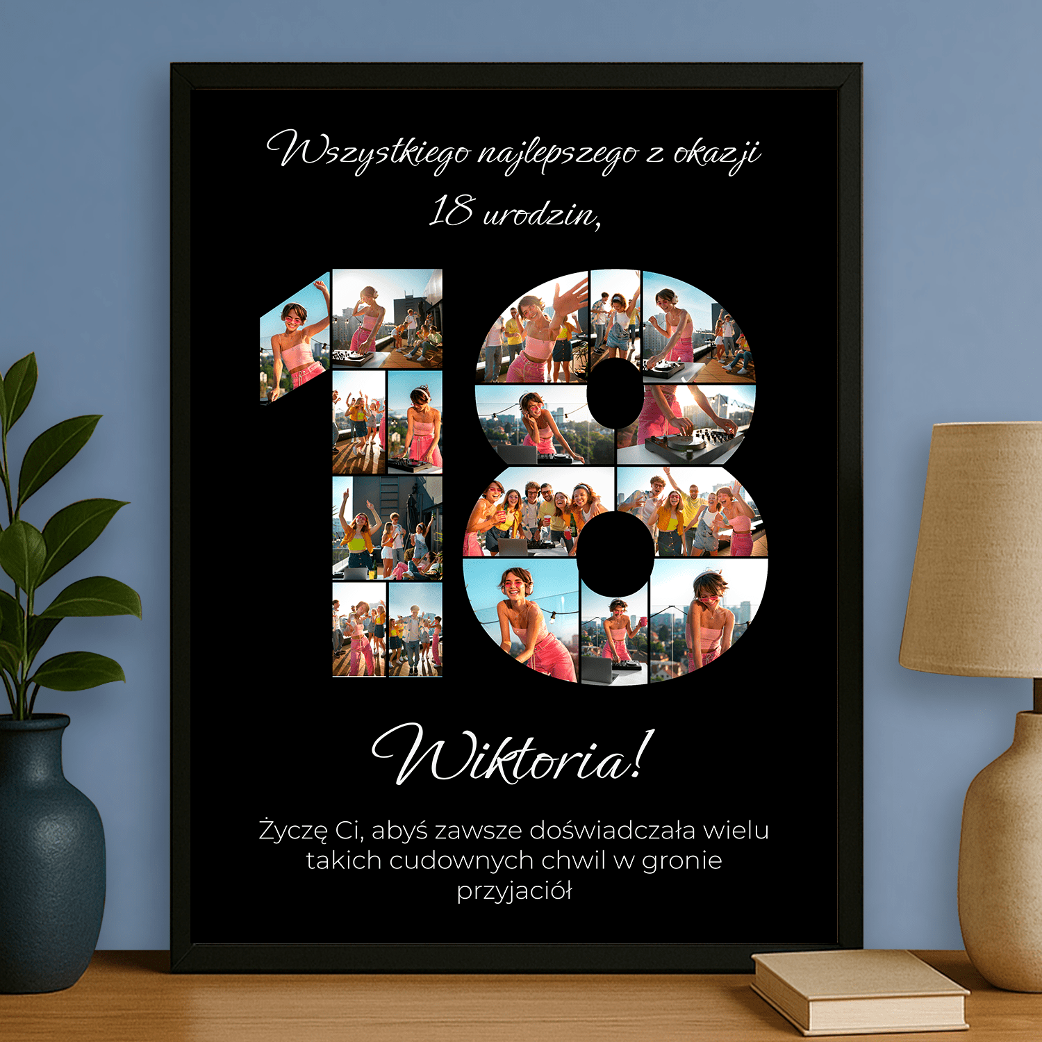Kolaż zdjęć na 18. - personalizowany plakat dla przyjaciółki - Emmygift.pl